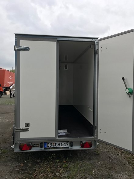 Kühlanhänger von Umzüge Fittkau, Innenansicht